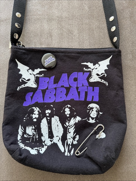 Handbags - Black Sabbath Graphic Crossbody Bag in Black & Purple - NEW!!